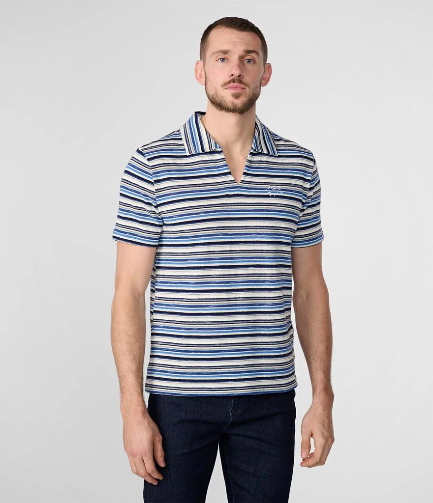 Karl Lagerfeld Paris TEXTURED STRIPE SHORT SLEEVE HENLEY 1