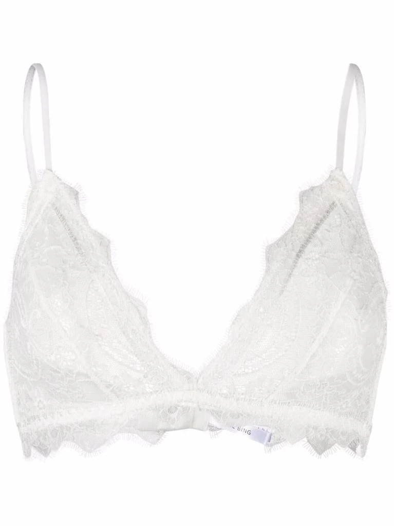 ANINE BING Anine Bing Lace Bra With Trim  Ivory 1