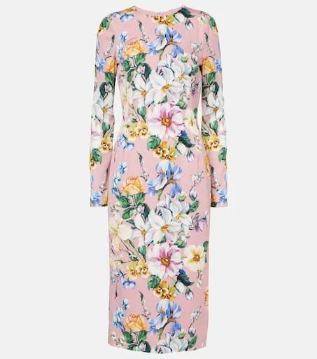 Shop Floral silk-blend midi dress on Sale at BeyondStyle – Get