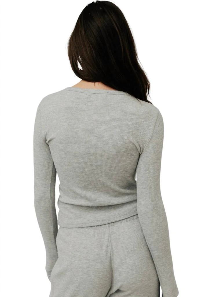 Eterne Long Sleeve Thermal Top In Heather Grey 2