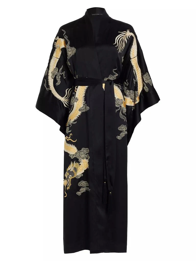 Josie Lucky Dragon Silk Long Robe 1