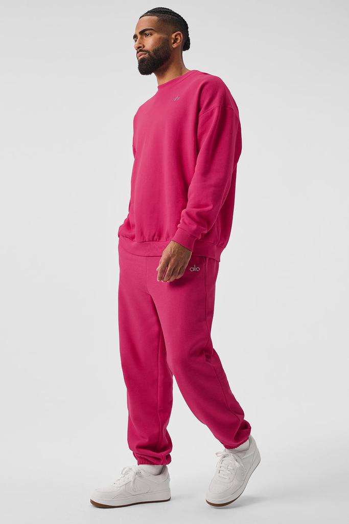 Alo Accolade Crew Neck Pullover - Pink Summer Crush - Hoodies