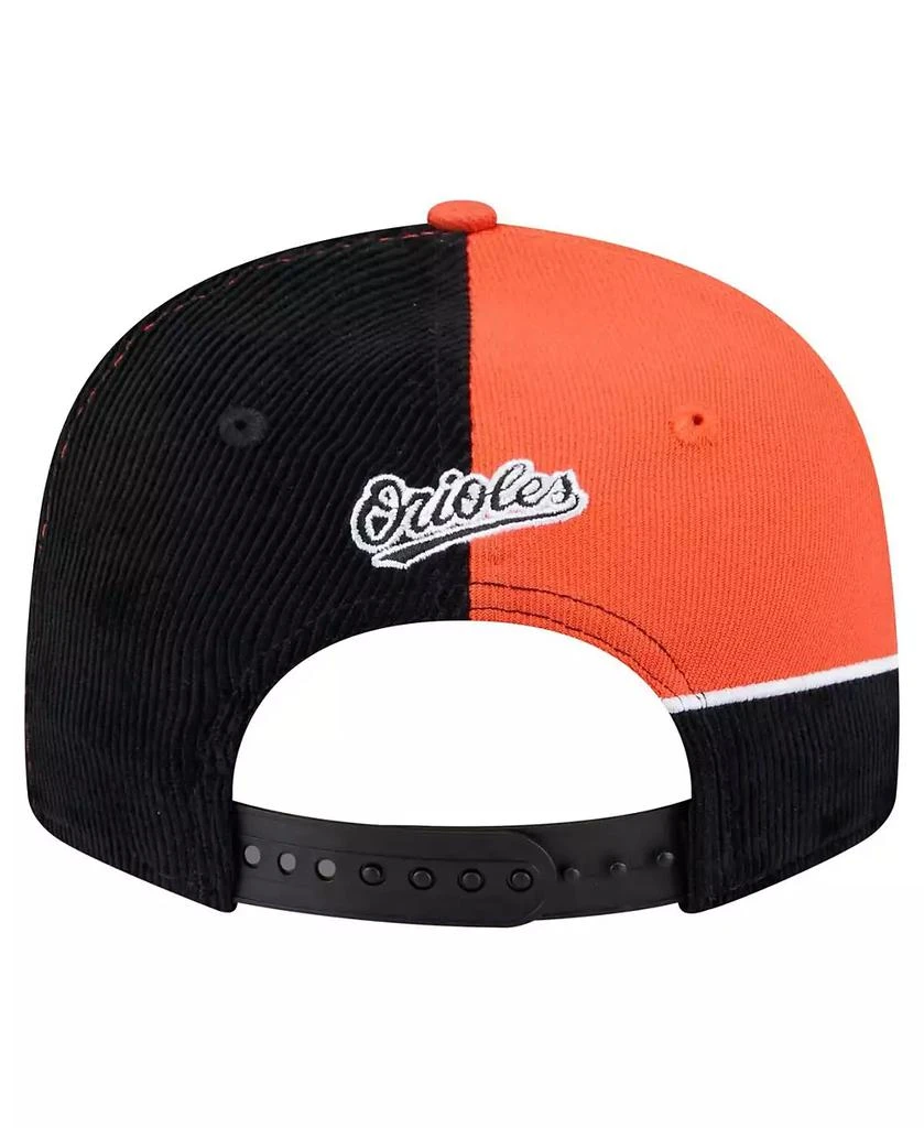 New Era Men's Black/Orange Baltimore Orioles Retro Split Corduroy Snapback Hat 4