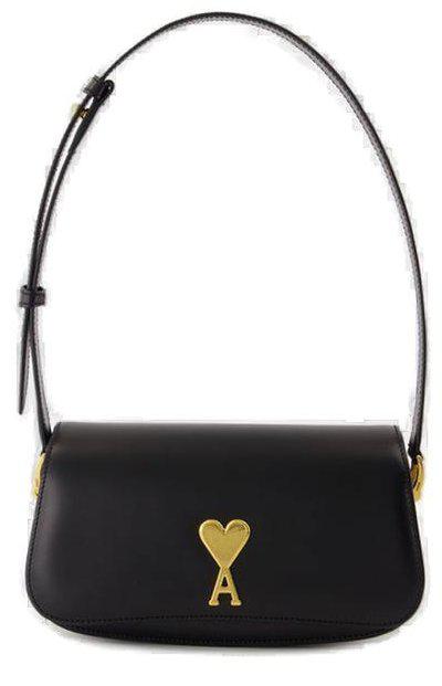 【AMI PARIS】Logo Plaque Foldover Top Shoulder Bag(送料込み) Ami Paris Ami De Coeur Logo Plaque Foldover Top Shoulder Bag