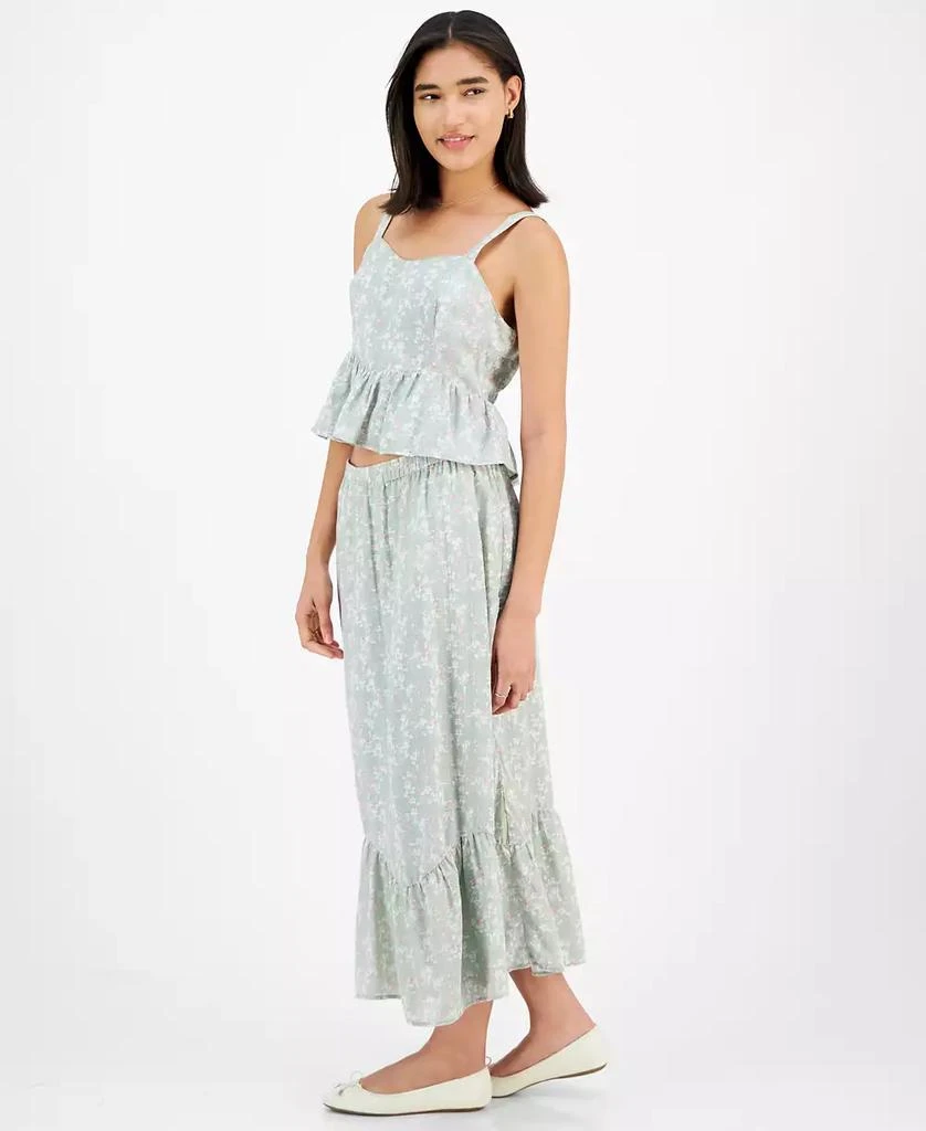 Celebrity Pink Juniors' Floral Flounce-Hem Maxi Skirt 3