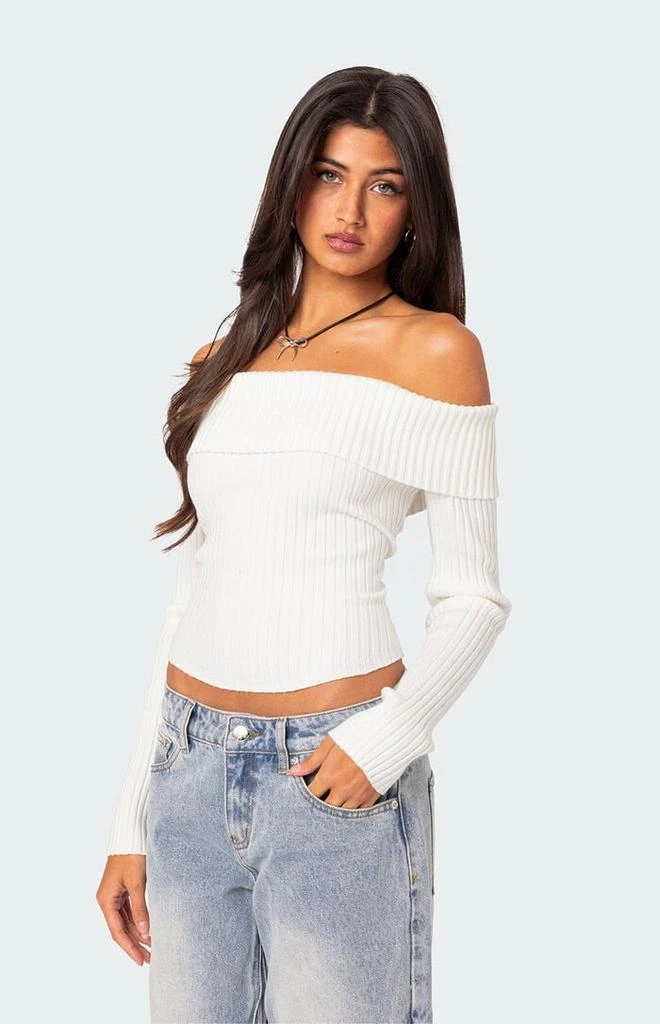 Edikted Lauren Knit Fold Over Top 1