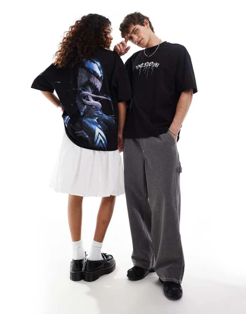 ASOS ASOS DESIGN Marvel unisex oversized t-shirt with graphic Venom prints in black 3