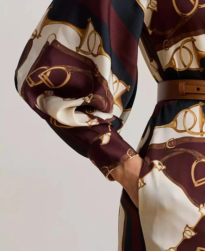 Ralph Lauren Women
s Equestrian-Print Twill Midi Shirt Dress 3