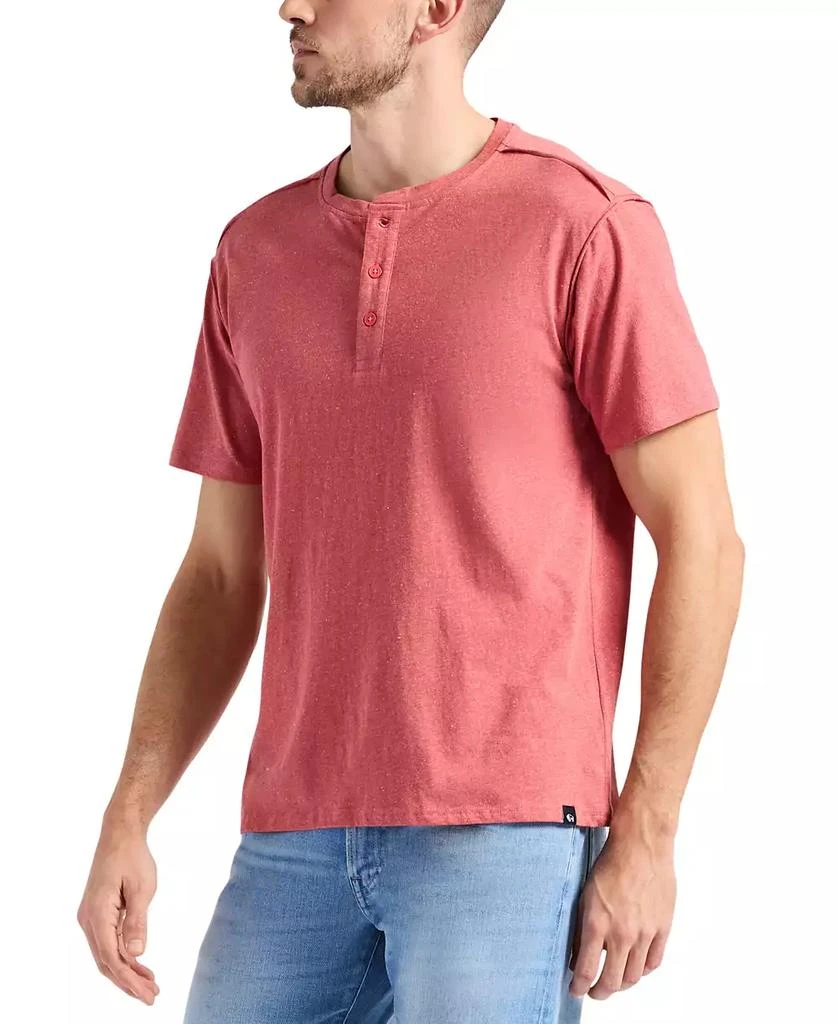 BUFFALO David Bitton Men's Kitform Short Sleeve Speckled Jersey Henley 3