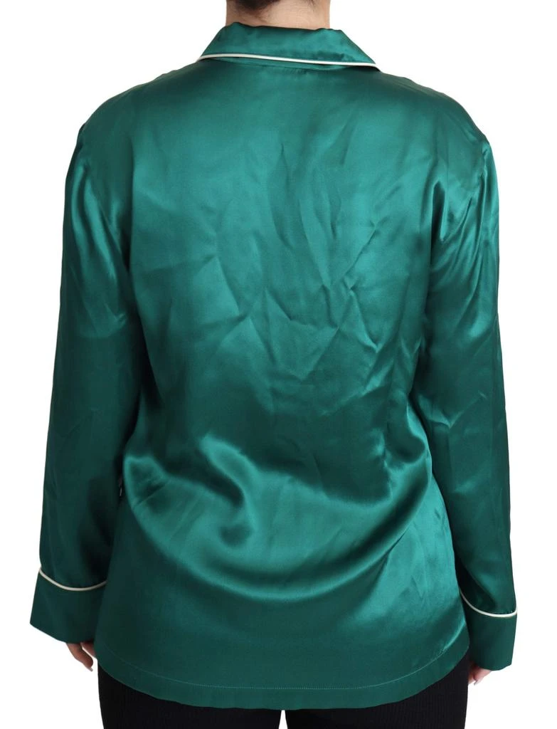Dolce & Gabbana Dolce & Gabbana Green Pyjama Blouse Silk Lounge Sleepwear Top 2