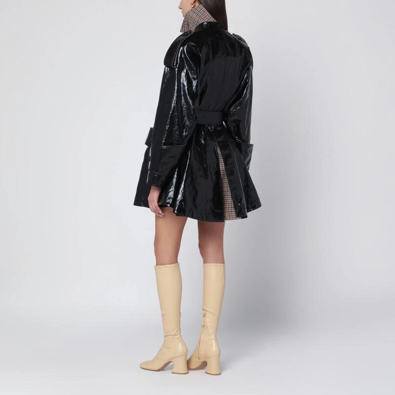 Chloé Short black coated linen trench 3