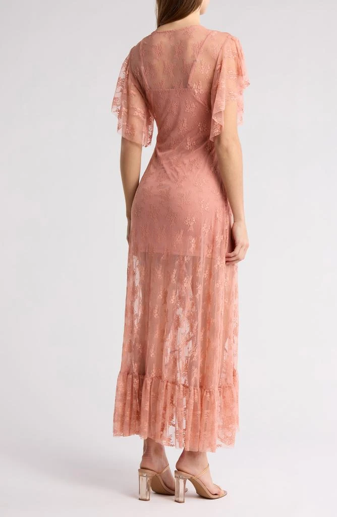 rmn studio satin lace slip dress Harlan Satin Midi Dress in Cream Ivory main image 1