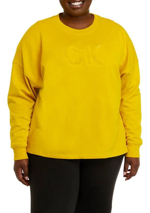CK Performance Performance Plus Size Crew Neck Flocked Logo Sweatshirt 1