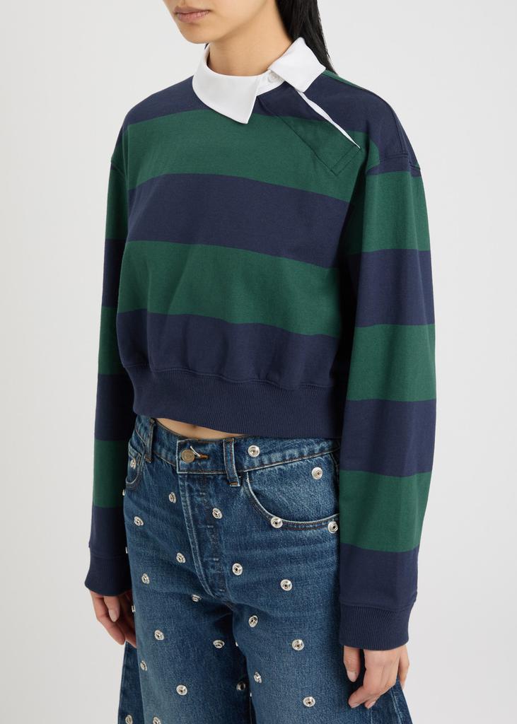 A.W.A.K.E MODE Striped cotton cropped top