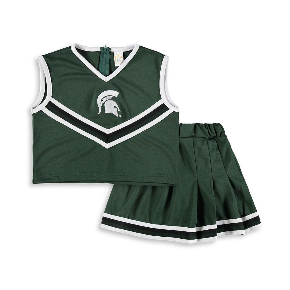 Little King Apparel Big Girls Green Michigan State Spartans Two-Piece Cheer Set
