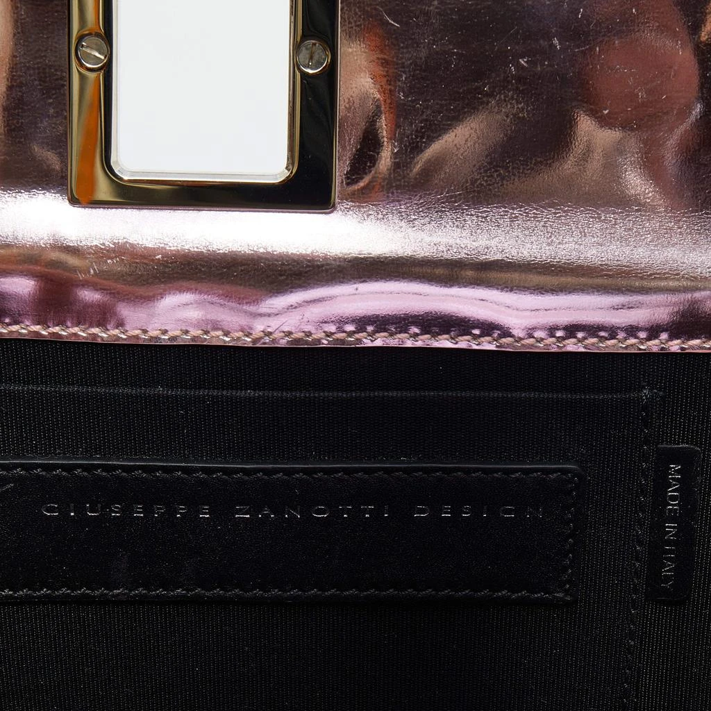 Giuseppe Zanotti Giuseppe Zanotti Metallic Pink Patent Leather And Metal Box Crossbody Bag 8