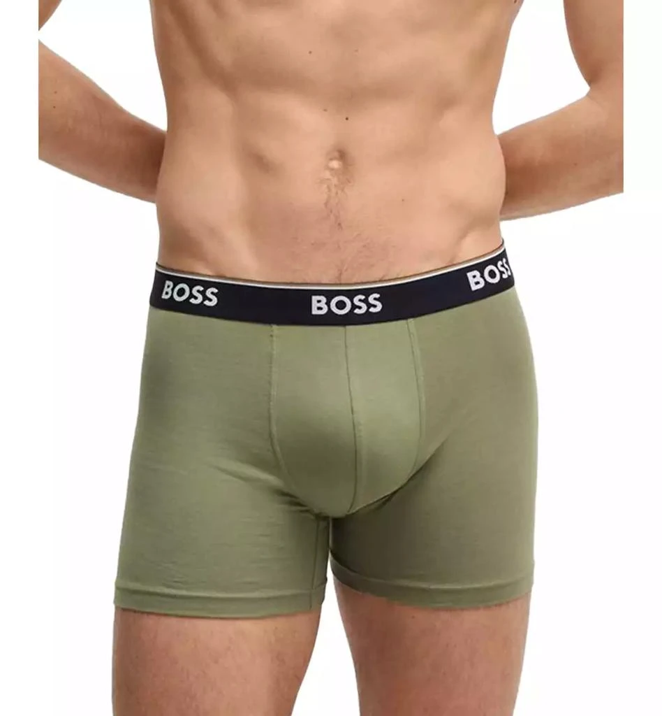 Hugo Boss Men's Power 3-Pk. Tipped Logo Waistband Boxer Briefs 4
