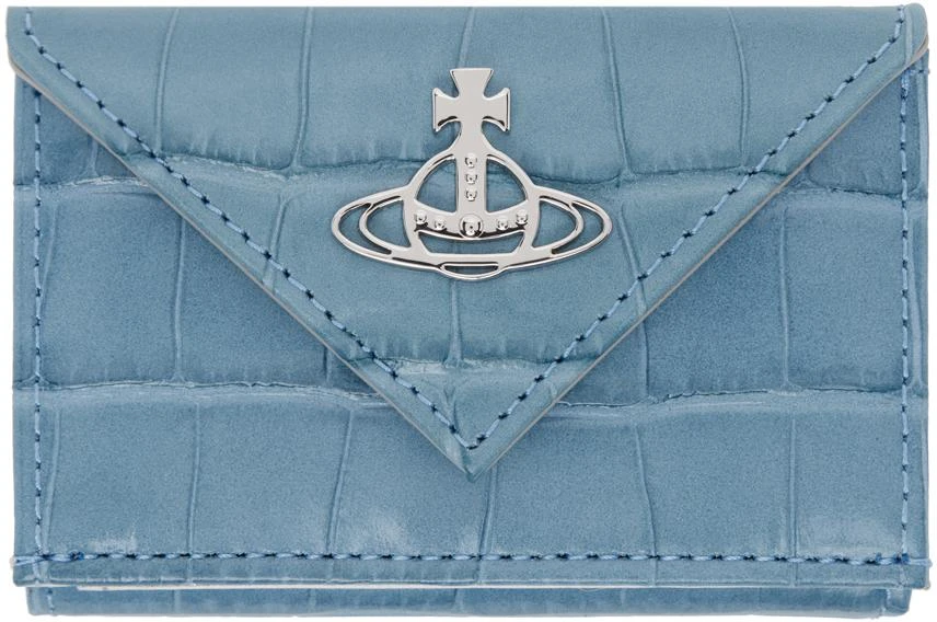Vivienne Westwood Blue Crocodile Envelope Wallet 1