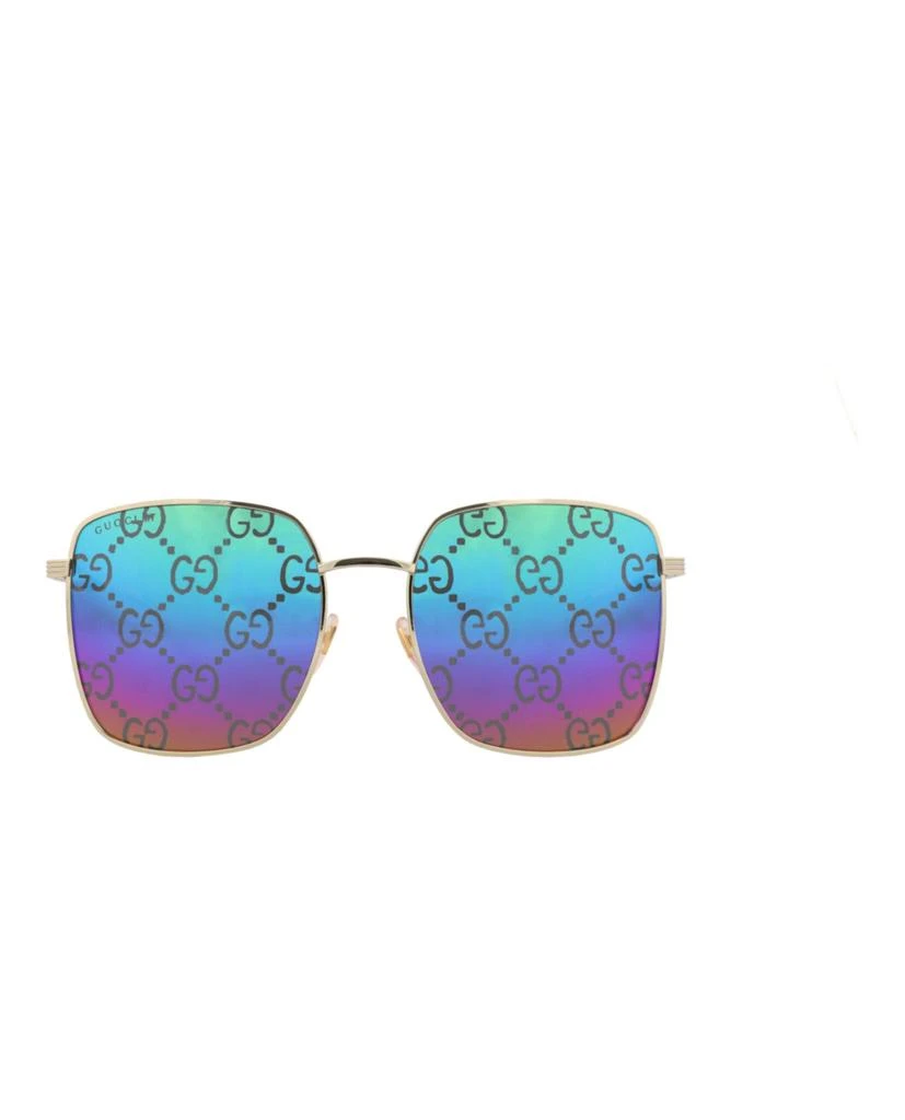 Gucci Square-Frame Metal Sunglasses