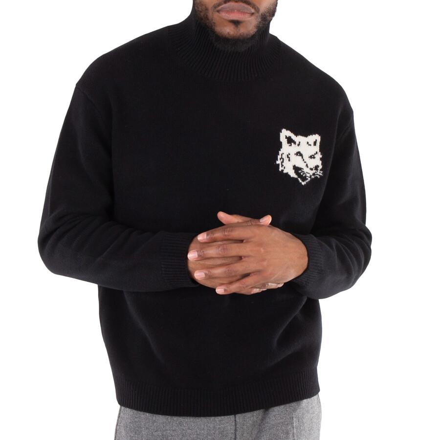 Maison Kitsune Fox Head Intarsia High-Neck Jumper