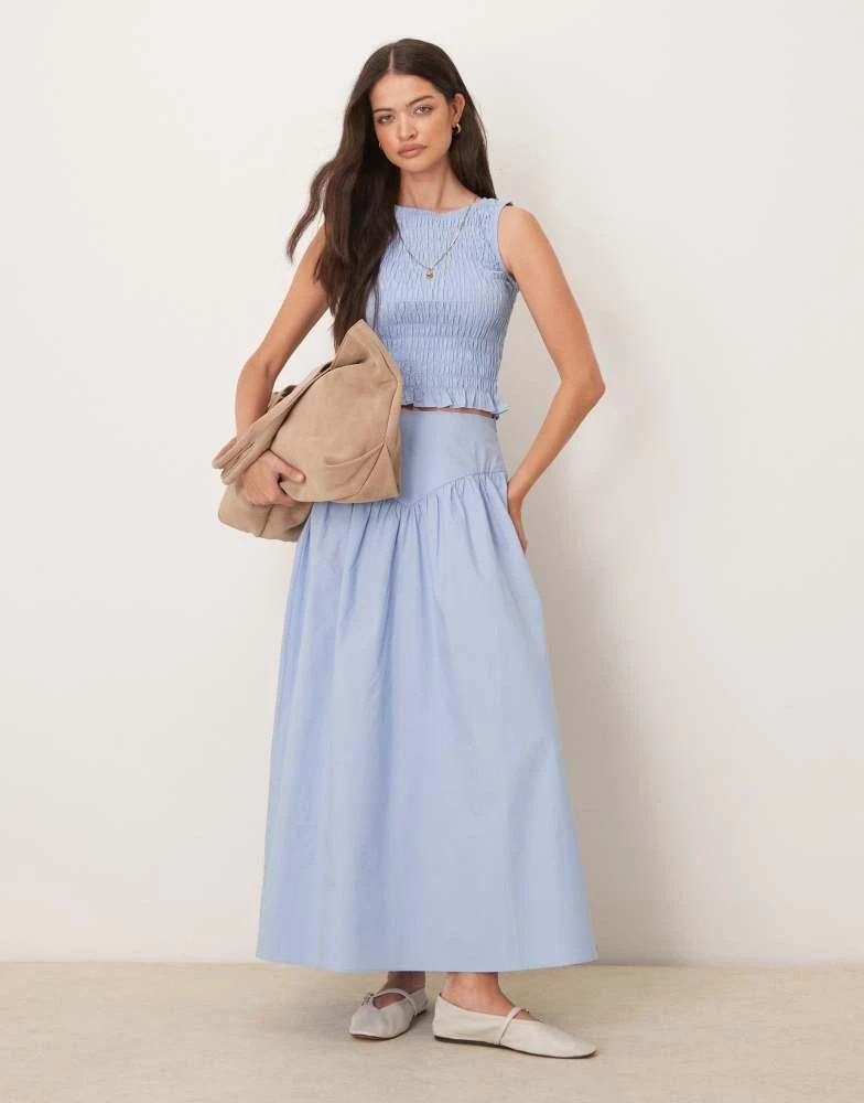 Glamorous Glamorous drop waist midaxi skirt in blue 1