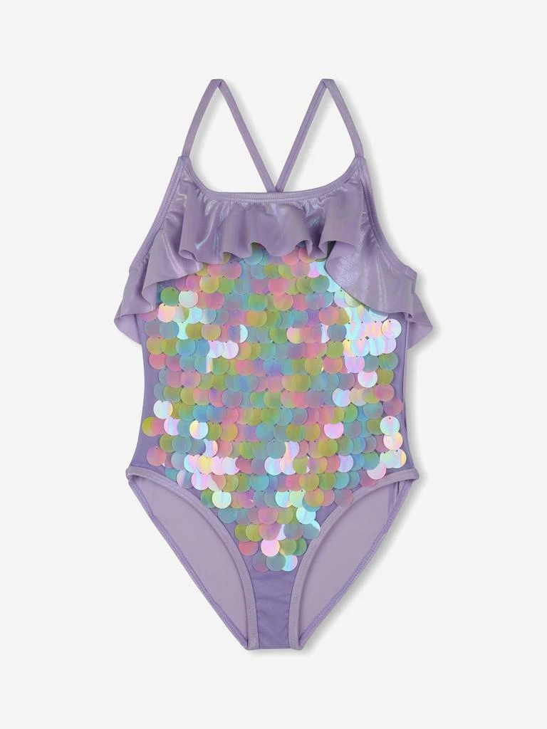 Billieblush Billieblush Girls Sequin Ruffle Swimsuit in Multicolour 1
