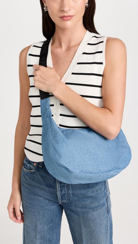 BAGGU Medium Nylon Crescent Bag Digital Denim