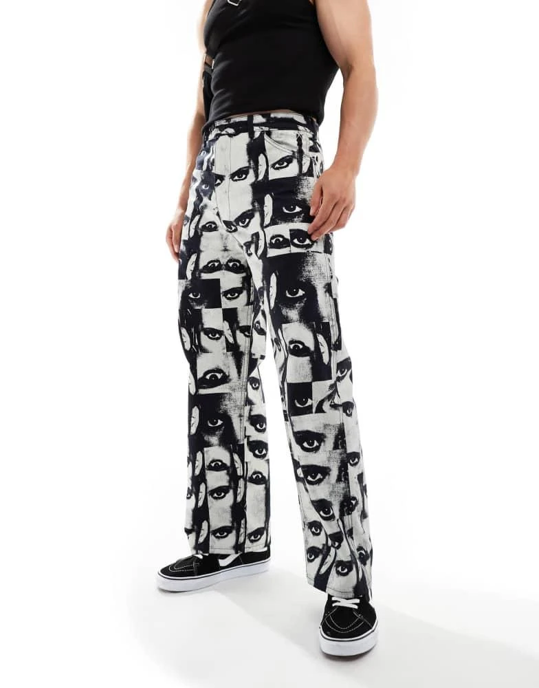 Levi's Levi's Skate jeans with all over print in white black 4