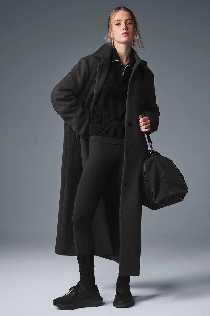 Alo Wool Metro Long Coat - Dark Heather Grey 1