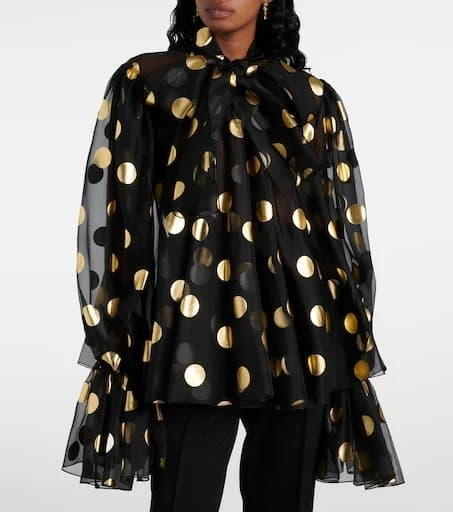 Dolce 
Gabbana Polka-dot silk organza jacquard blouse 6