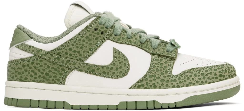 NIKE White & Green Dunk Low Premium Sneakers 1