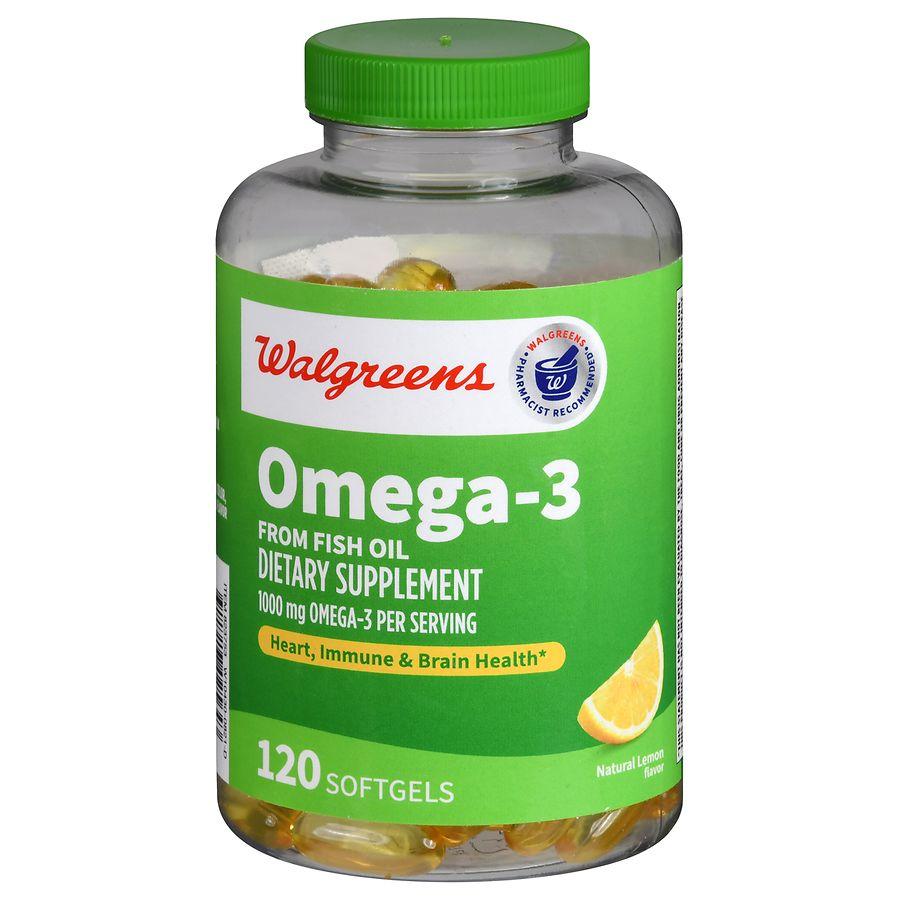 Finest Nutrition Omega-3 from Fish Oil Softgels (120 days) Natural Lemon