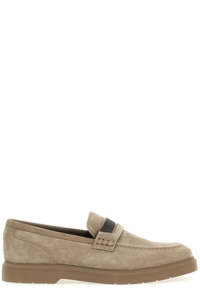 Brunello Cucinelli Brunello Cucinelli Embellished Almond Toe Loafers 1