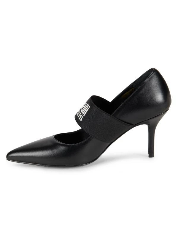 Cavalli Class by Roberto Cavalli 76MM Leather Logo Pumps 4