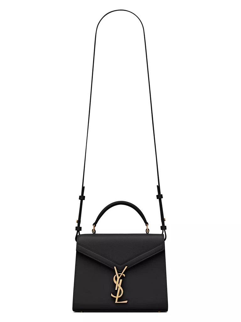Yves Saint Laurent Cassandra Mini Top Handle Bag in Grain De Poudre Embossed Leather 4