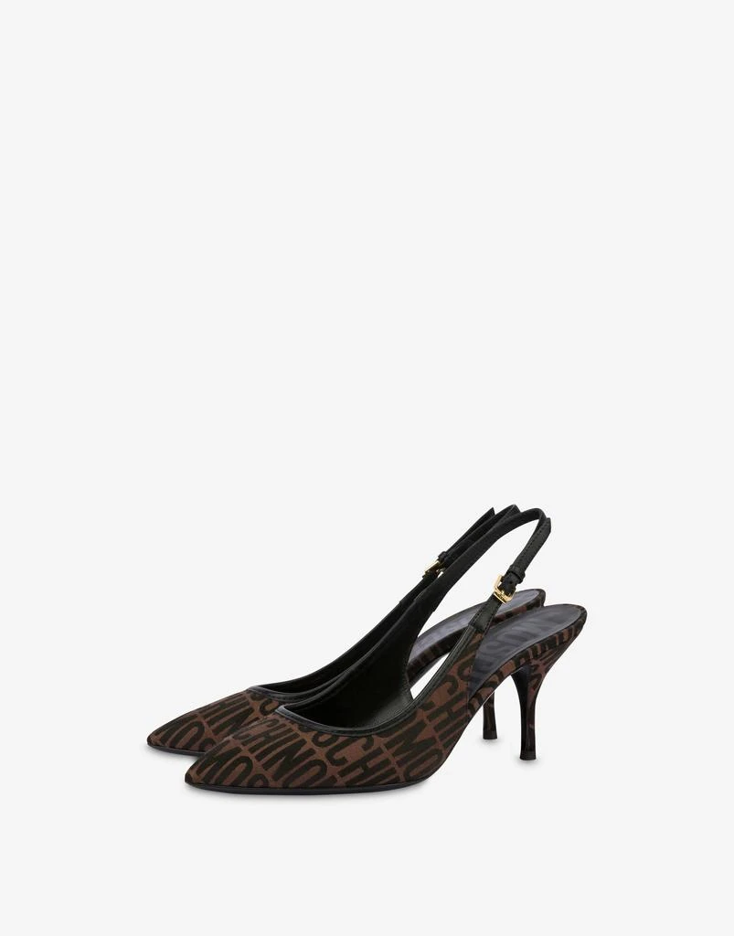 Moschino All-over Logo Nylon Slingbacks 1