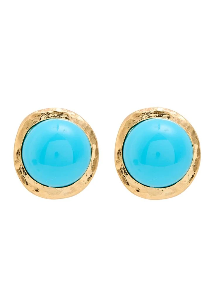 Kenneth Jay Lane Textured 22kt gold-plated stud earrings 1