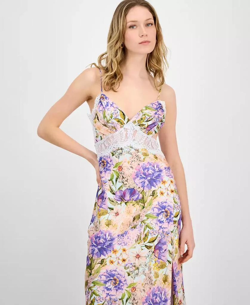 ASTR Women's Ivanna Floral Lace-Trim Sweetheart Maxi Dress 3