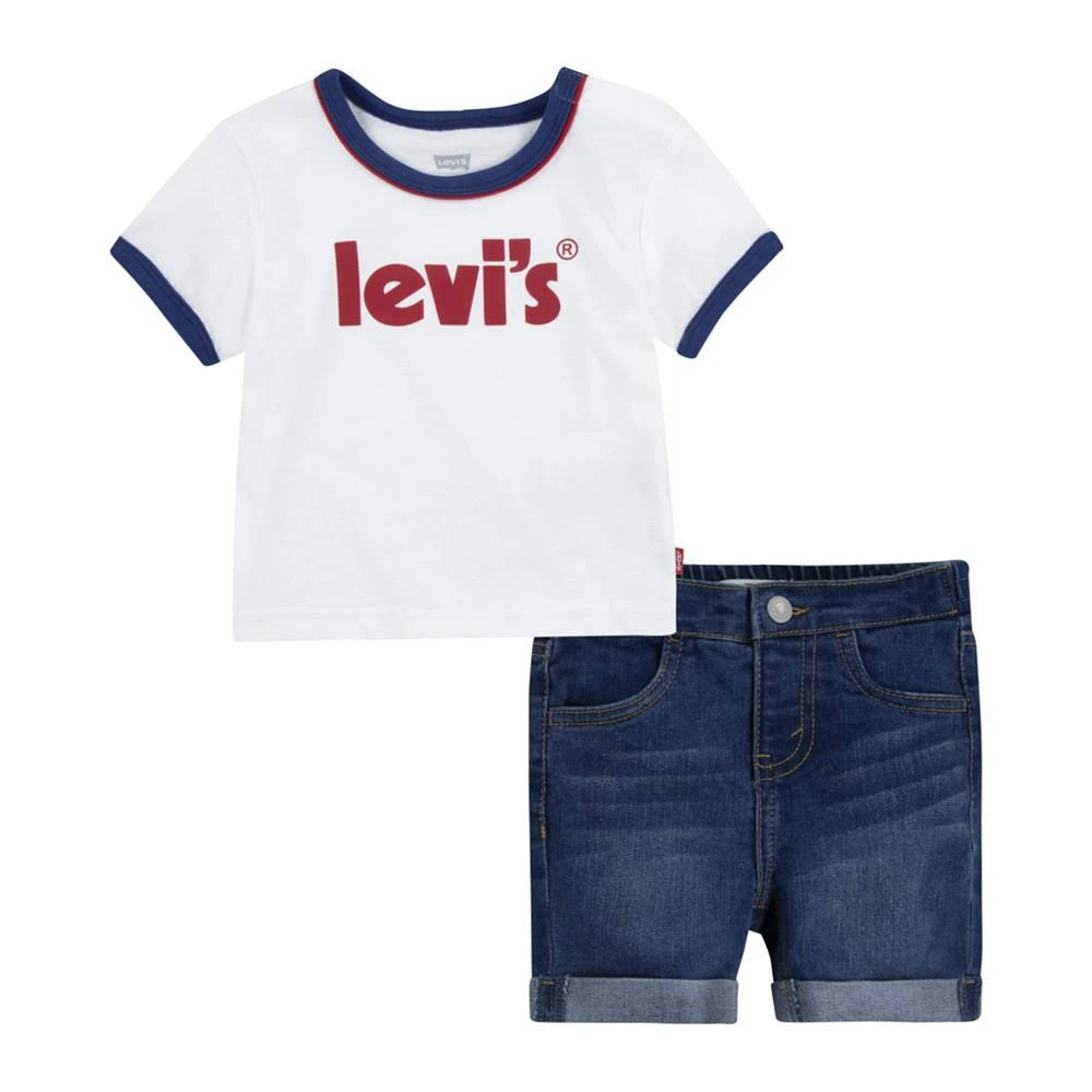 Levi's Baby Boys Short Sleeves Ringer T-shirt and Shorts Set 1