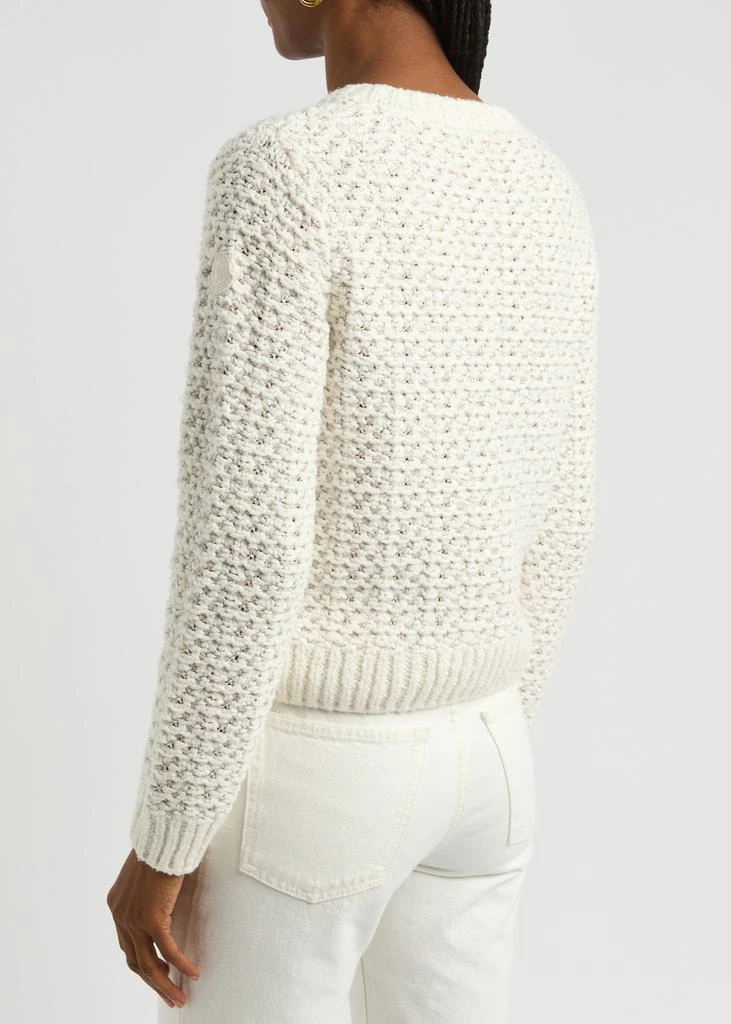 Moncler Logo bouclé-knit cotton-blend jumper 3