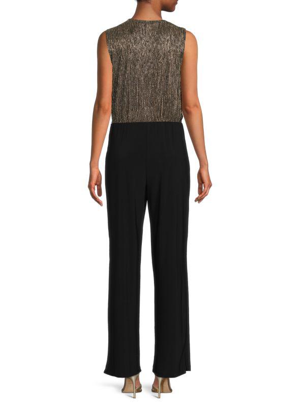 TASH + SOPHIE Metallic Surplice Jumpsuit