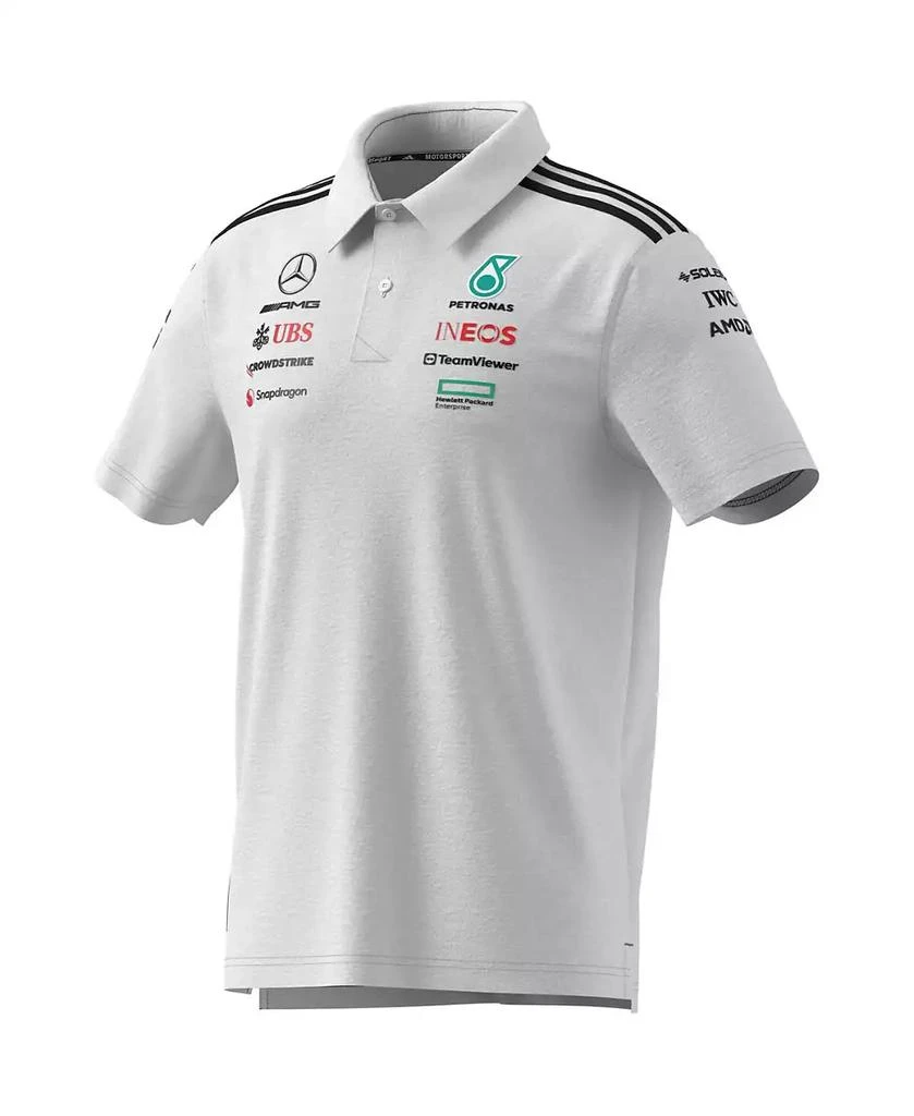 Adidas Men's White Mercedes-AMG Petronas F1 Team Wear Polo Shirt 2