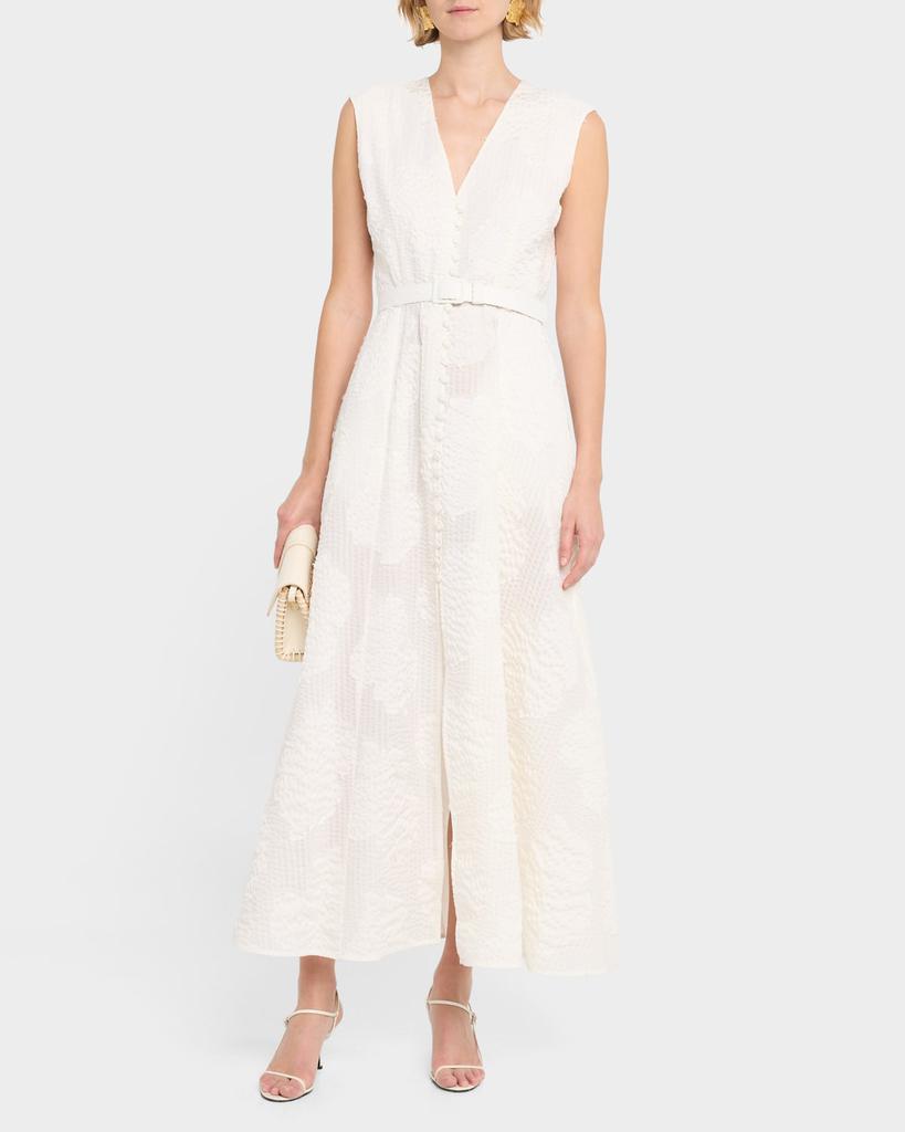 Evi Grintela Caroline Seersucker Fil Coupe Poplin Maxi Dress