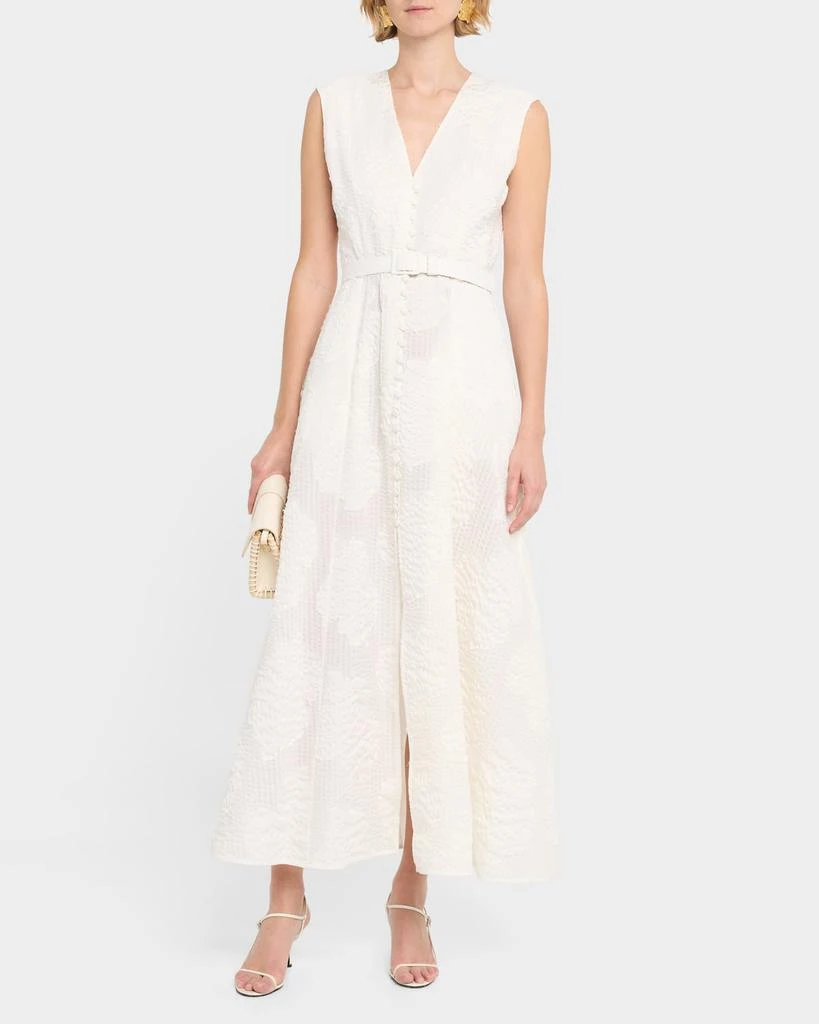 Evi Grintela Caroline Seersucker Fil Coupe Poplin Maxi Dress 2