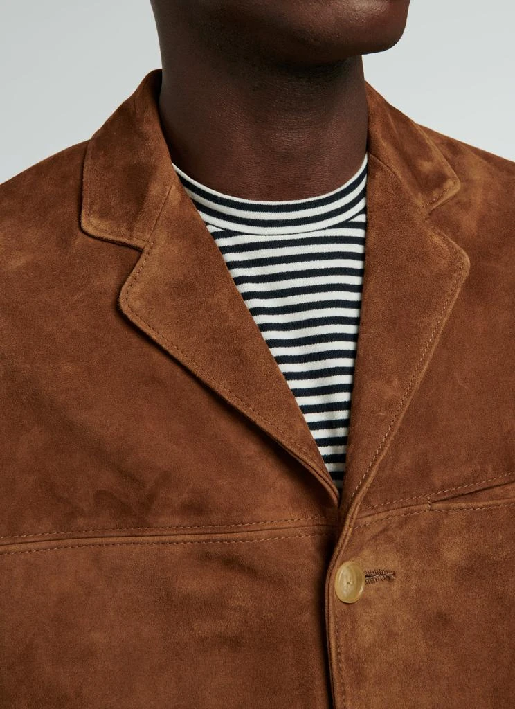 Fursac Fursac - Veste Blazer En Chèvre Velours Camel - Cognac 2