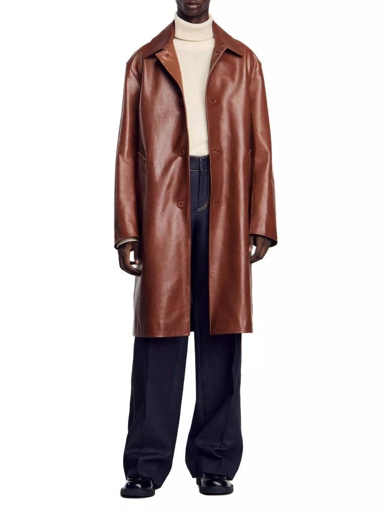 Sandro Leather Mac Coat 2
