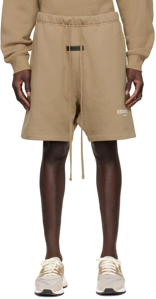 Essentials Tan Cotton Shorts 1