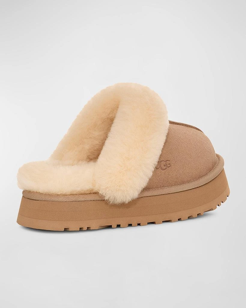 UGG Disquette Suede & Shearling Platform Slippers 4