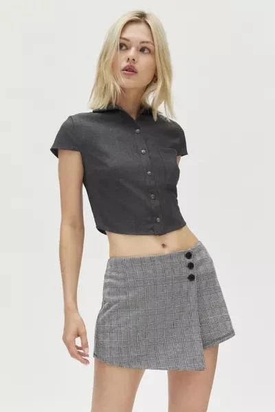 Urban Renewal Urban Renewal Remnants Cap Sleeve Button-Down Blouse 1