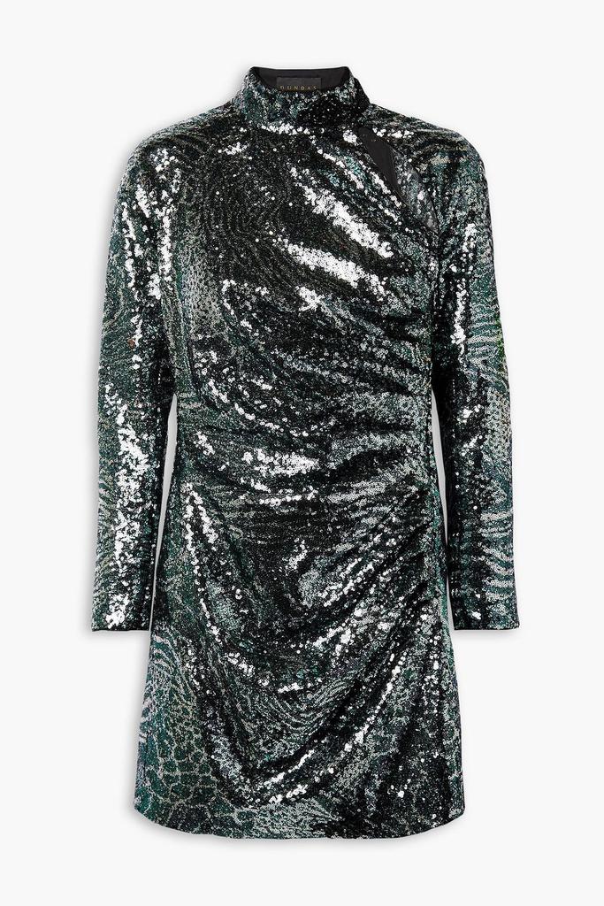 Dundas Cutout sequined tulle mini dress
